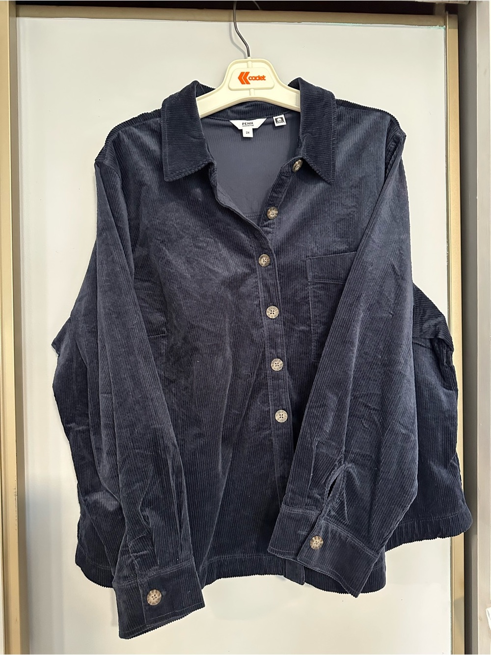 Penningtons Navy Corduroy Button-Front Shirt